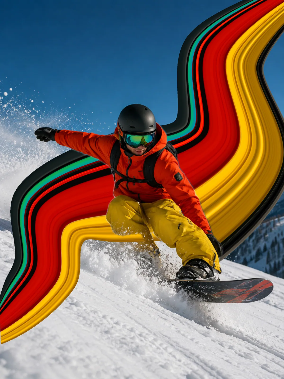 Snowboarder — after the pixel stretch effect